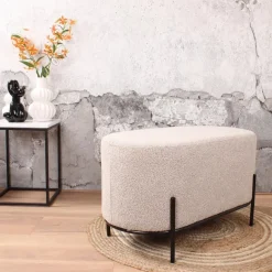 DS4U - Torben hocker duo 80x40x42 cm bouclé beige New