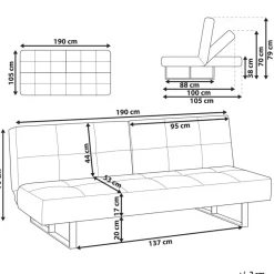 Beliani DUBLIN - Slaapbank 3-zits - Groen - Polyester Discount