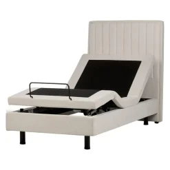 Beliani DUKE II - Eenpersoonsbed - Beige - 90 x 200 cm - Polyester Clearance