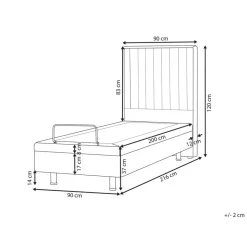 Beliani DUKE II - Eenpersoonsbed - Beige - 90 x 200 cm - Polyester Clearance