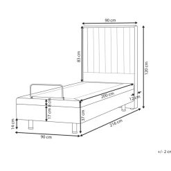 Beliani DUKE II - Eenpersoonsbed - Beige - 90 x 200 cm - Polyester Clearance
