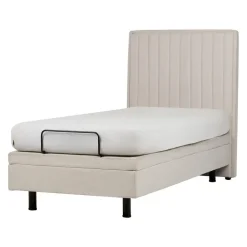 Beliani DUKE II - Eenpersoonsbed - Beige - 90 x 200 cm - Polyester Clearance