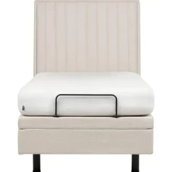 Beliani DUKE II - Eenpersoonsbed - Beige - 90 x 200 cm - Polyester Clearance