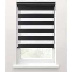 Leen Bakker Duo rolgordijn Larisa lichtdoorlatend - zwart (15049) Discount