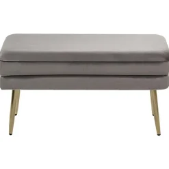 Beliani DURHAM - Hocker - Grijs - Fluweel Online