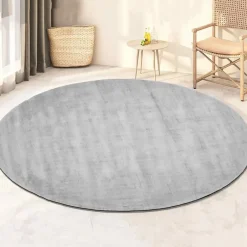 Dutch Lifestyle - Viscose - Vloerkleed - 115cm rond - Grijs Online