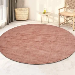 Dutch Lifestyle - Viscose - Vloerkleed - 195cm rond - Rood Clearance