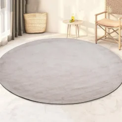 Dutch Lifestyle - Viscose - Vloerkleed - 115cm rond - Beige Clearance