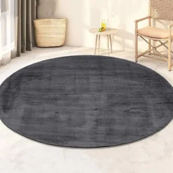 Dutch Lifestyle - Viscose - Vloerkleed - 195cm rond - Grijs Hot