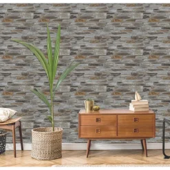 Dutch Wallcoverings - Exposure steen bruin/grijs - 0,53x10,05m Best