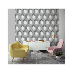 Dutch Wallcoverings - Galactik retro grijs/blauw - 0,53x10,05m Clearance