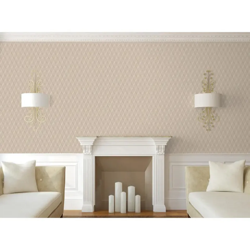 Dutch Wallcoverings - Grace 3d stitched cube beige - GR322305 Best