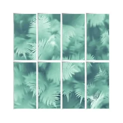 Dutch Wallcoverings - Horizons raam/bladeren blauwgroen - 0,53x10,05m