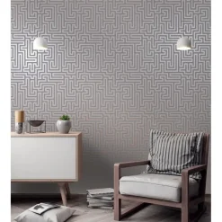 Dutch Wallcoverings - Indulgence Maze grey/rose/gold - 0,53x10,05m Discount