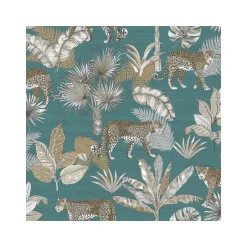 Dutch Wallcoverings - Jungle Fever Leopard blauw/beige - 0,53x10,05m