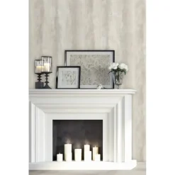 Dutch Wallcoverings - Odyssee uni/streep grijs - 0,53x10,05m Best