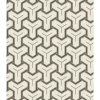 Dutch Wallcoverings - Onyx dessin wit/zwart/beige - 0,53x10,05m Hot