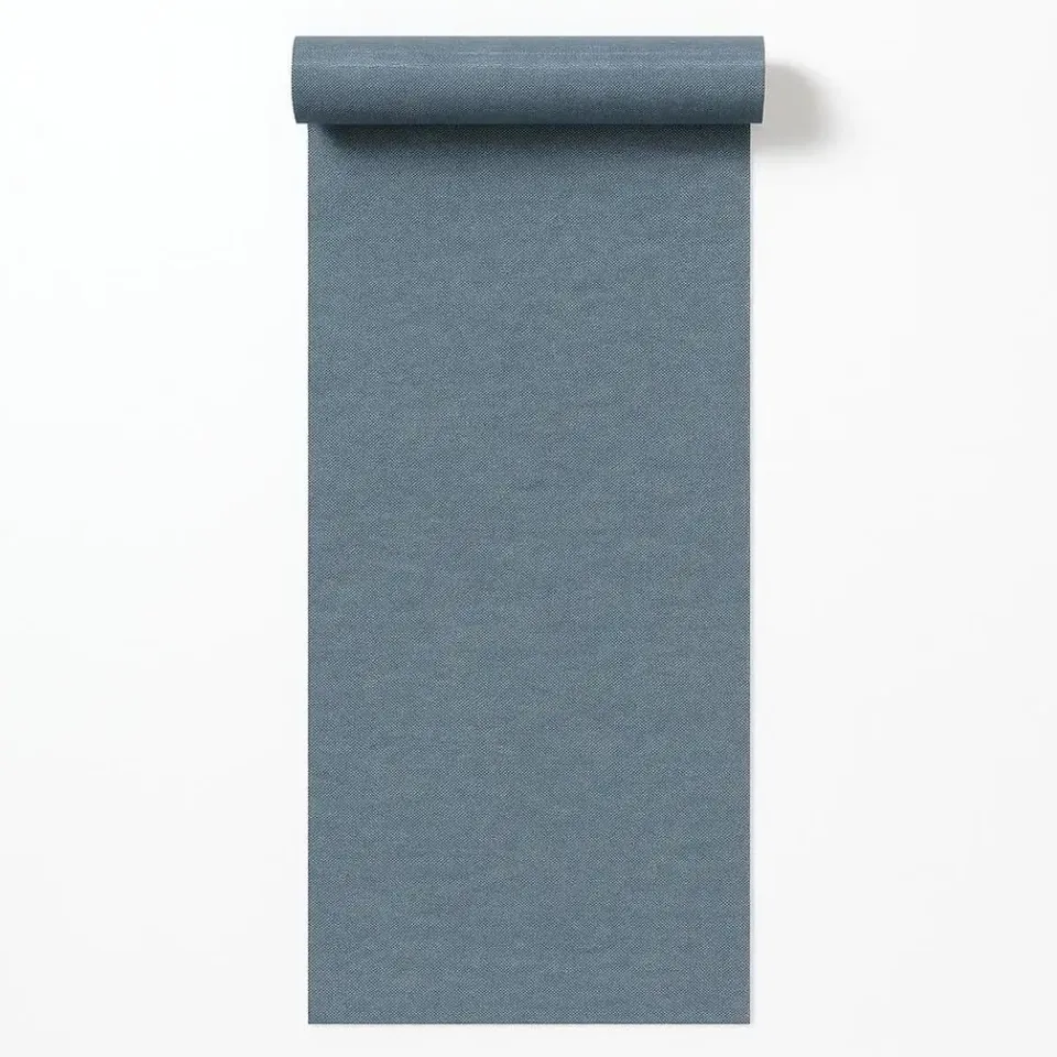Dutch Wallcoverings Vliesbehang Linen & Textures uni - blauw - 10,05m x 53cm Hot