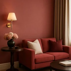 Dutch Wallcoverings Vliesbehang Linen & Textures uni - rood - 10,05m x 53cm New