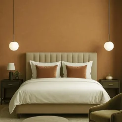 Dutch Wallcoverings Vliesbehang Linen & Textures uni - browngold - 10,05m x 53cm Clearance