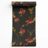 Dutch Wallcoverings Vliesbehang Fabric Touch flower - zwart - 10,05m x 53cm