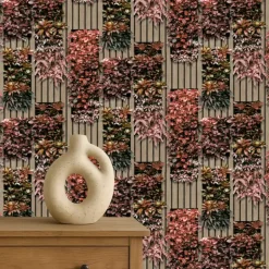 Dutch Wallcoverings Vliesbehang Artifice planken/planten - beige/grn - 10mx53cm Clearance