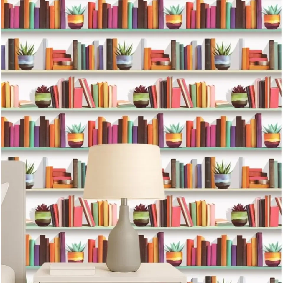 Dutch Wallcoverings Vliesbehang Artifice boeken/planken - grijs - 10,05m x 53cm Discount