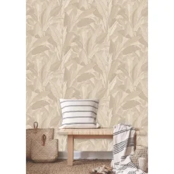 Dutch Wallcoverings Vliesbehang Renaissance leaves - beige - 10,05m x 53cm Discount