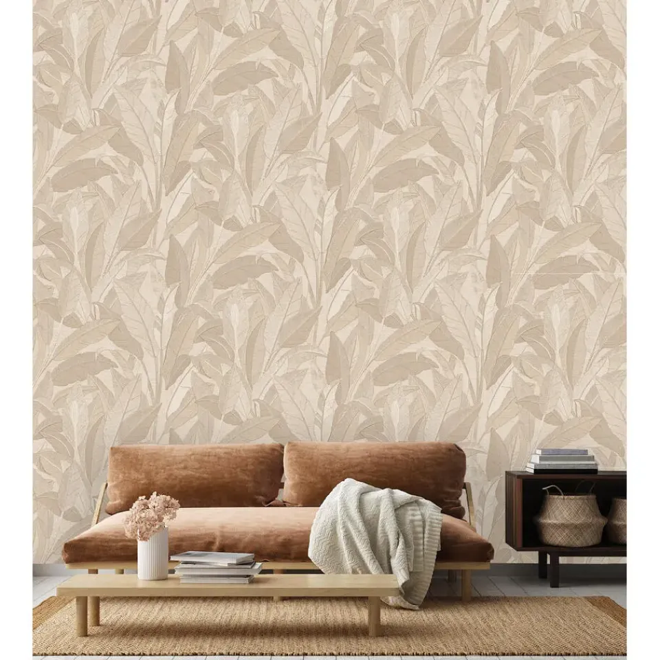 Dutch Wallcoverings Vliesbehang Renaissance leaves - beige - 10,05m x 53cm Discount