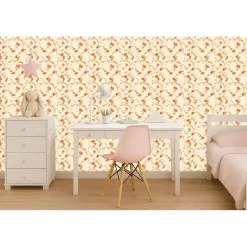 Dutch Wallcoverings Vliesbehang Fabric Touch flower - rood - 10,05m x 53cm Outlet