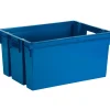 EDA Opbergkrat 50L - blauw - kunststof - 56x41x29cm - stapelbaar Outlet