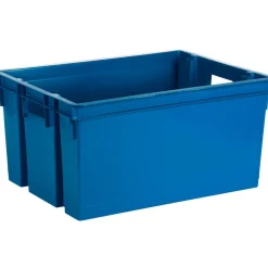 EDA Opbergkrat 50L - blauw - kunststof - 56x41x29cm - stapelbaar Outlet