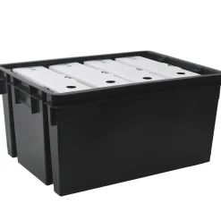 EDA Opbergkrat 50L - zwart - kunststof - 56 x 41 x 29 - stapelbaar/nestbaar New