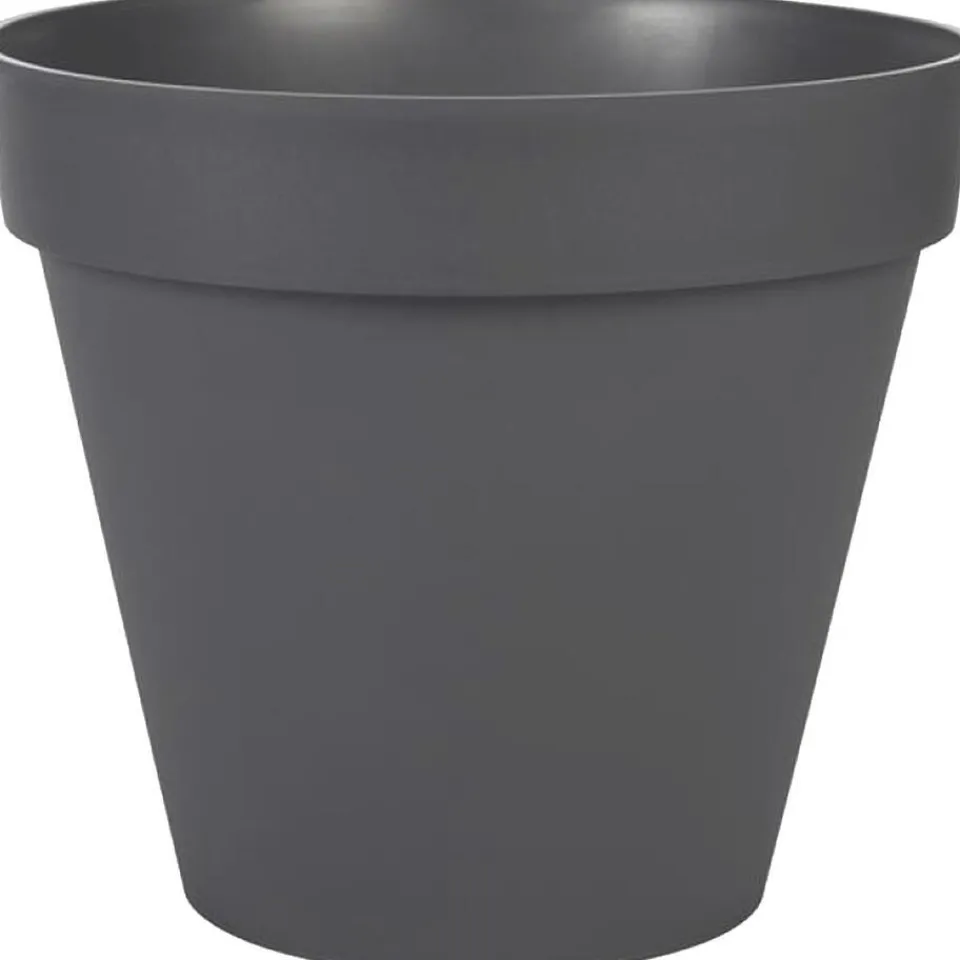 EDA Toscane Bloempot - kunststof - antraciet - D20 x H17 cm Clearance