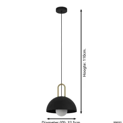 EDI light CalmaneraHanglamp-E27-Ø32,5cm-Zwart/Geelkoper Clearance