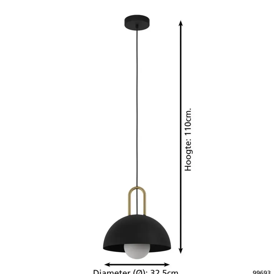 EDI light CalmaneraHanglamp-E27-Ø32,5cm-Zwart/Geelkoper Clearance
