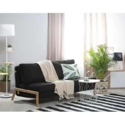 Beliani EDLAND - Slaapbank - Zwart - Polyester Discount