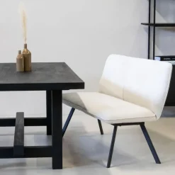 Giga Meubel Eetkamerbank Rechthoek - Beige Stof - 160x60x88cm - Harper Outlet