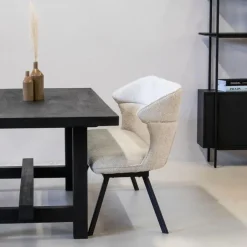 Giga Meubel Eetkamerbank Rechthoek - Beige Stof - 160x60x88cm - Avery