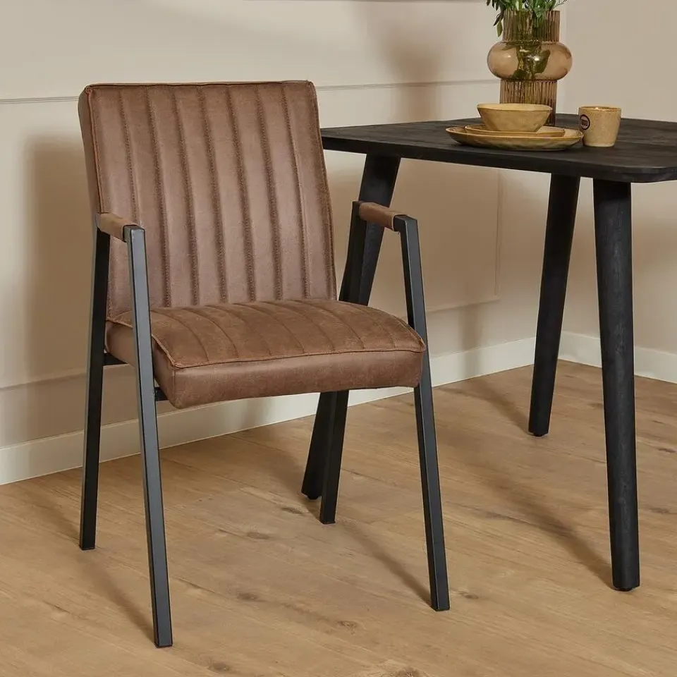 StarFurn Eetkamerstoel Bruin - Incl. Armleuning - Tivoli Clearance