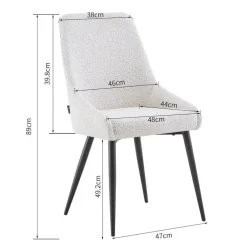 Furnihaus Eetkamerstoel Oscar Beige Stof Set van 2 New