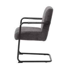 Giga Living Eetkamerstoel Stof Donkergrijs - Incl. Armleuning - Trout - Set van 2 New