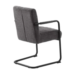 Giga Living Eetkamerstoel Stof Donkergrijs - Incl. Armleuning - Trout - Set van 2 New