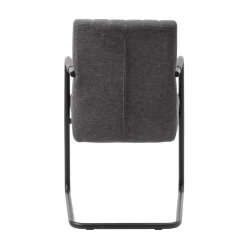 Giga Living Eetkamerstoel Stof Donkergrijs - Incl. Armleuning - Trout - Set van 2 New