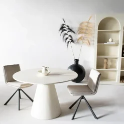 Giga Meubel Eetkamertafel Rond Beige - 150cm - Kolompoot Clearance