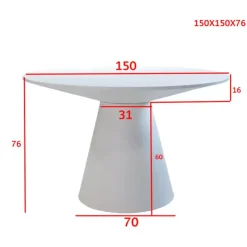 Giga Meubel Eetkamertafel Rond Beige - 150cm - Kolompoot Clearance