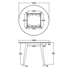 Leen Bakker Eetkamertafel Roxy - eiken/zwart - 76xØ105 cm Online