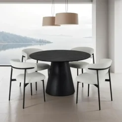 Giga Living EetkamertafelRond ø120cm - Zwart Eikenhout Clearance