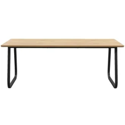 Leen Bakker Eettafel Brigitte rechthoekig - naturel/zwart - 220x100 cm