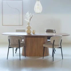 Giga Meubel Eettafel Deens Ovaal - Bruin Mangohout - 180x100x76cm - Stijn Outlet